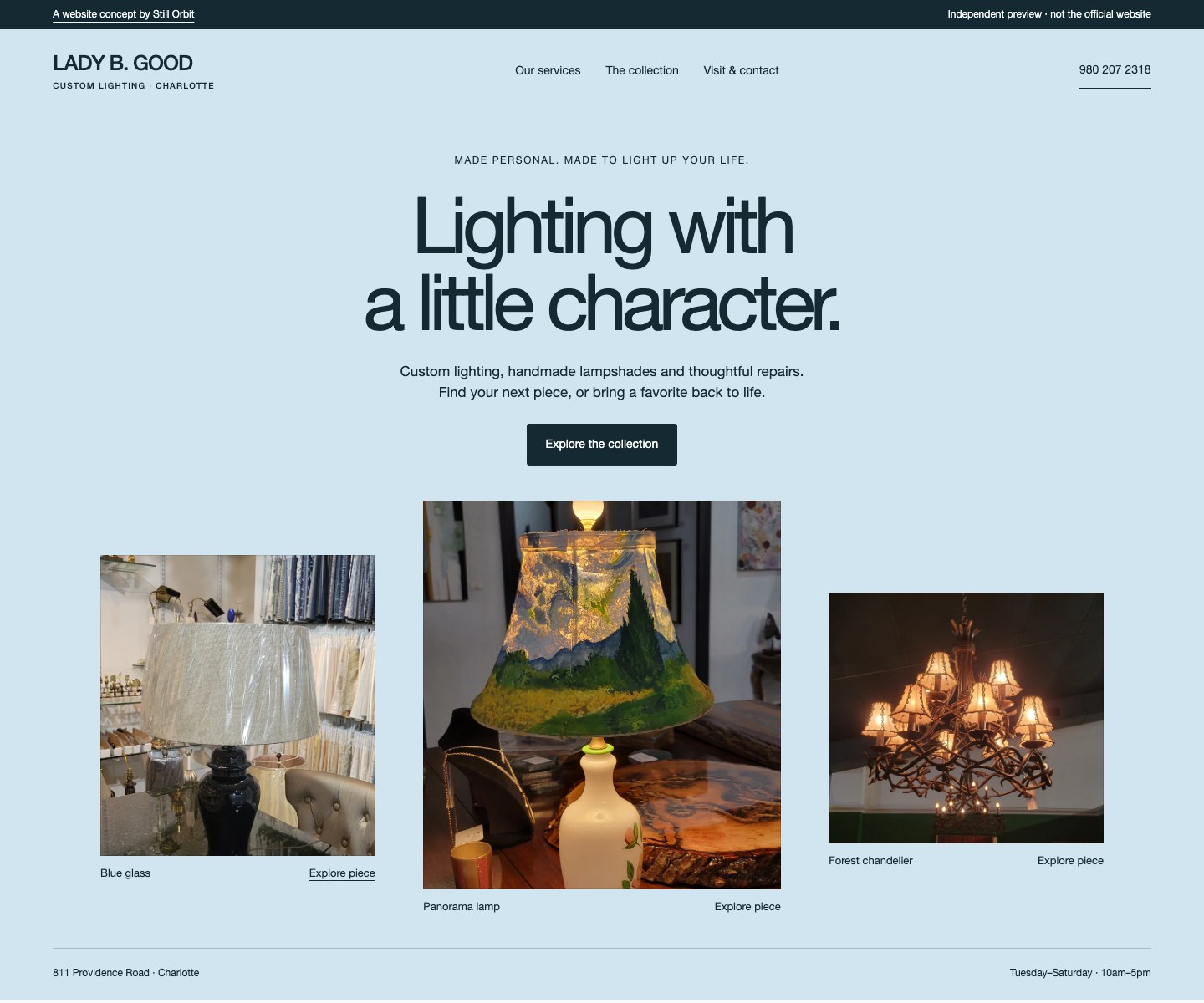 Lady B. Good website homepage